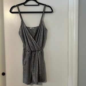 Women’s NWOT size medium silver metallic romper